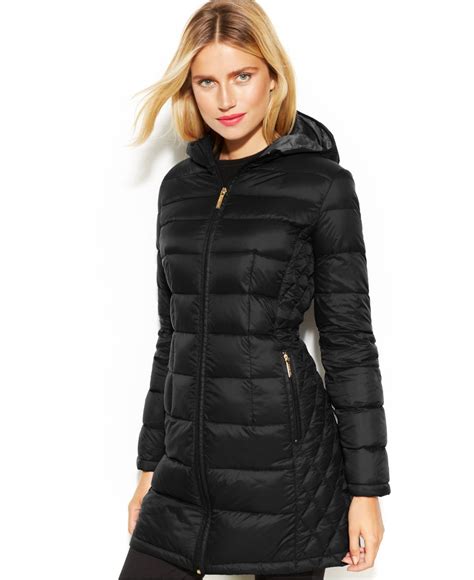 michael kors packable zip front down|Michael Kors puffer coat.